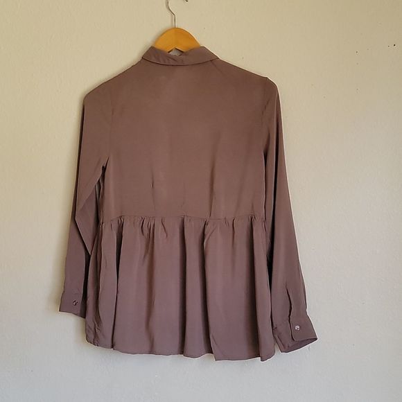 BONGO blause collar with buttons size S/C brown - Picture 9 of 12